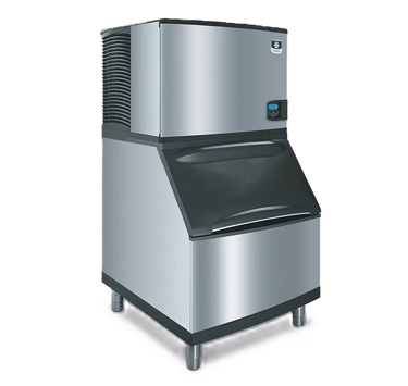 Commercial stainless steel ice machine with storage bin