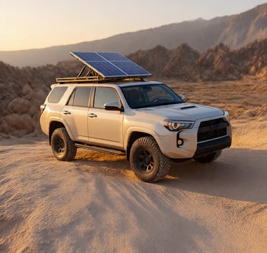 SUV on solar assisted EV charging
