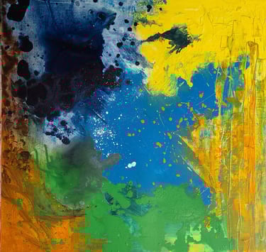 Tableau abstrait contemporain – Couleurs et textures – Jacqueline Poitevin – Collectionneurs d’art