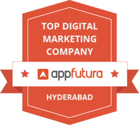 a red badge with the top 10 digital marketing company