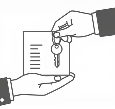 a person's hand handing over property keys