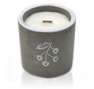 a candle with a candle holder and a candle