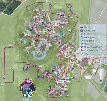 2018 runDisney Disneyland Paris Half Marathon Weekend 10K Course Map