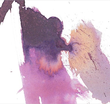 Yuge Kurt, fragment of watercolor painting in art gallery. Canvas for interior. Colorful design