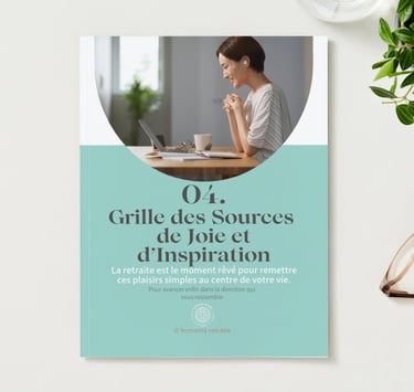 page couverture du cahier gratuit pour l'évaluation des sources de joie et d'inspiration