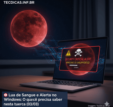 Lua de Sangue e Alerta no Windows: O que você precisa saber nesta terça (03/03)