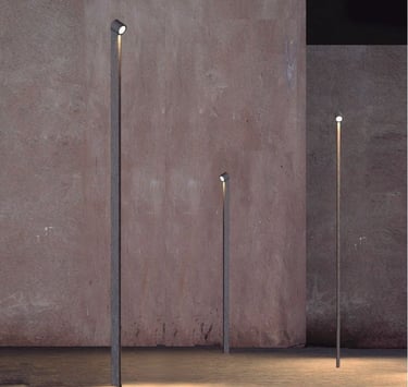 Balizas de exterior altas 03 para iluminación vertical de senderos y paisajismo nocturno
