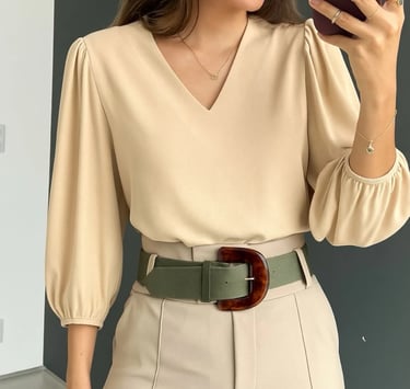 Blusa Feminina Manga 3/4 Tecido Crepe Moda Evangelica Social