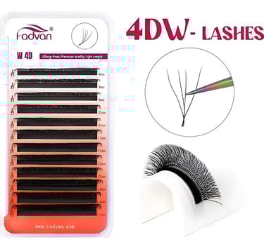 Cílios 4d W Fadvan Volume Egípcio Caixa Mix 8-14 Curvatura D