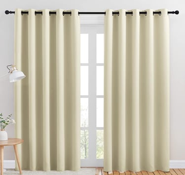 a curtain with a curtain in a room