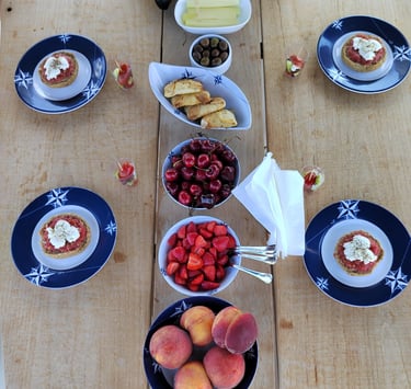 a table with cretan mezzes