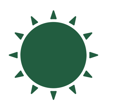 Minimal green sun icon representing lifestyle category on Ayurveda Info Hub