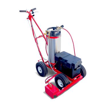 Model 250 battery powered parking lot paint striping machine for painting lines on parking lots