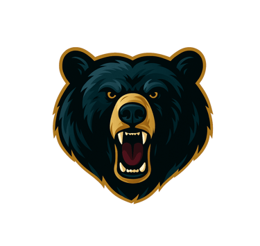 Black Bear with its mouth open