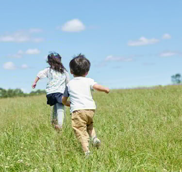 Confident kids running
