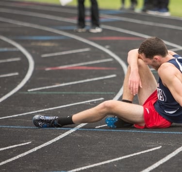 Runners at the end of a competition.