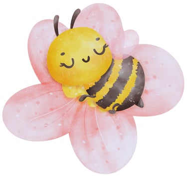 Foto de una abeja durmiendo