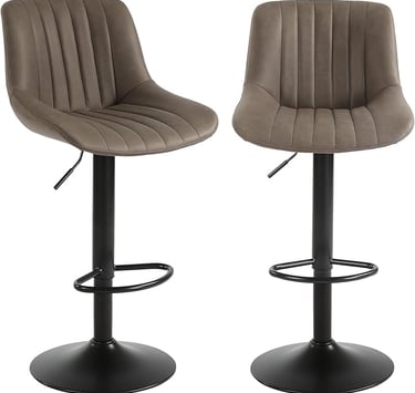 Modern kitchen barstools with adjustable height — stylish island seating, black bar chairs.