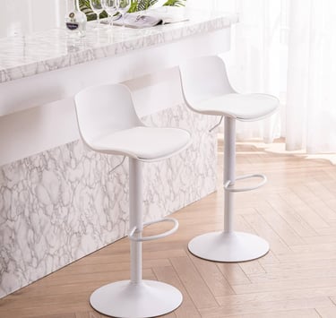White Minimalist Bar Stools for Modern Kitchen Seating