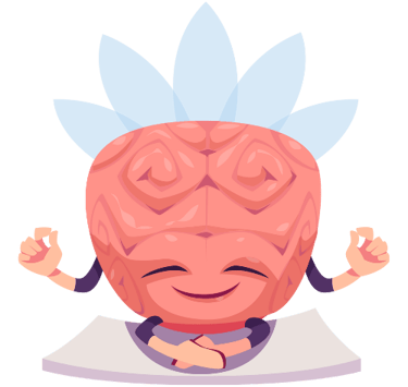 a cartoon brain meditating