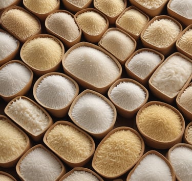 A factory setting with several workers seated at workstations along an assembly line. They are focused on tasks involving sorting or assembling items. The workers are wearing blue uniforms and headgear for safety and hygiene. Cardboard boxes are scattered on and around the tables, and the factory has a ceiling with exposed beams and fluorescent lighting.