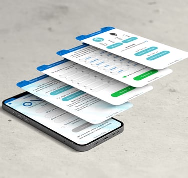 Maquette d application rendu sur smartphone différents menus