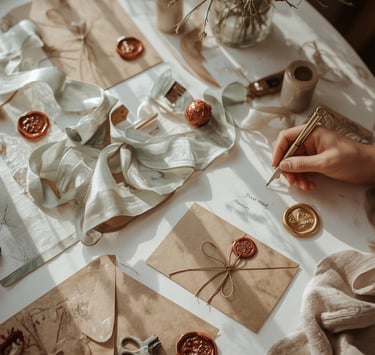 Atelier de décoration DIY pour mariage avec matériaux artisanaux