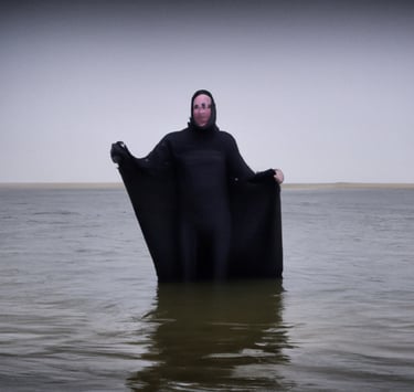 Scary, blurred face, creepy creature, grim reaper artwork ai-generated by LVF @lvf.lvx