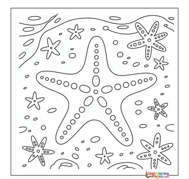 simple starfish line art coloring page