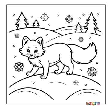 Free fox coloring page bushy tail wildlife activity