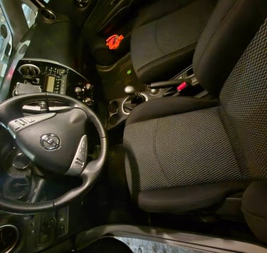 Przedni fotel po praniu z dobrym wypłukaniem. Plamy całkowicie zniknęłuy.