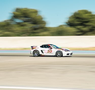 Voiture de sport sur le circuit Paul Ricard au Castellet, photo professionnelle