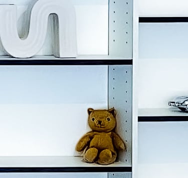 Bibliothèque Shelfi – La Garenne-Colombes – mélaminé blanc 19 mm – chants chene noirs