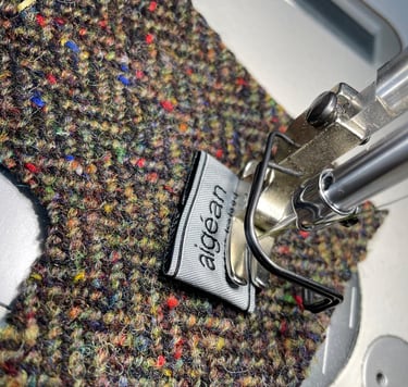 a sewing machine with a label on it