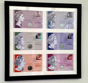 Framed coin collection