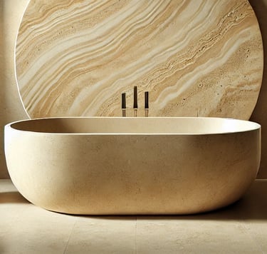 Wanna z kamienia naturalnego luksusowa włoska wanienka z trawertynu