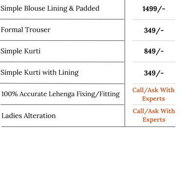 Tailoring Outfit price