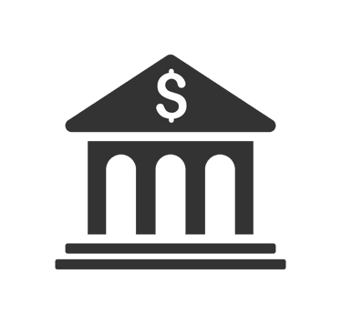 a bank building with a dollar sign on it