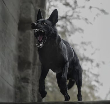 working dog barking and jumping. moody. working dog pet photography near me