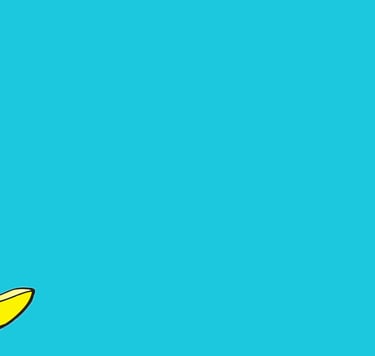 a banana peely banana sitting on a blue background