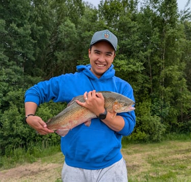 Freshly caught wild trout from a Czech river