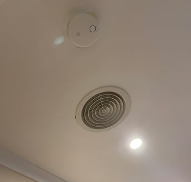 ceiling smoke alarm installed in residential property