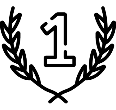 Icon of an award, showcasing number one