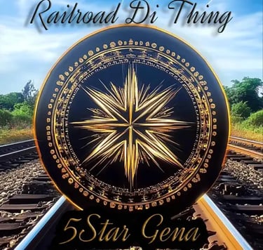 a railroad track with a compass wheel on the tracks