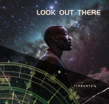 a man with a clock on a dark background