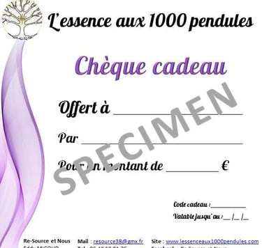 Cheque et bon Cadeau