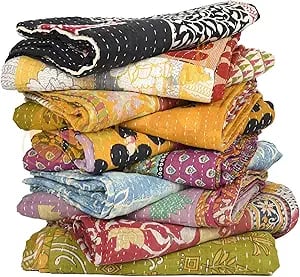 Wholesale lot of sari kantha quilts