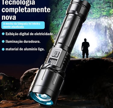 Lanterna Tática LED Alta Potência (alcance até 2km)