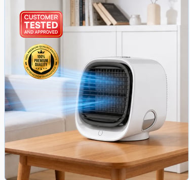 AiraBreeze tragbare Klimaanlage mit Verdunstungskühlung, leisem Betrieb, energiesparender Technologi