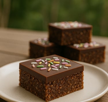 No bake chocolate weet bix slice
